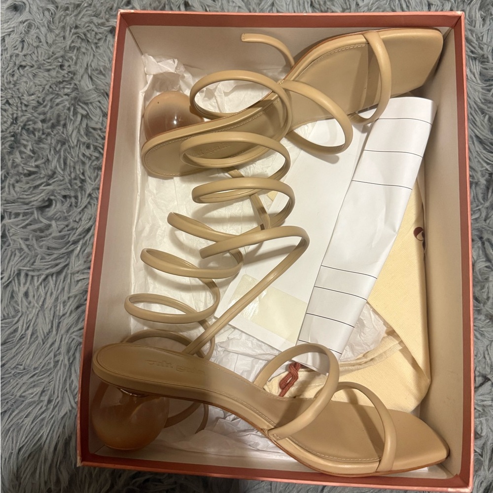Cult Gaia Nude Spiral Heels